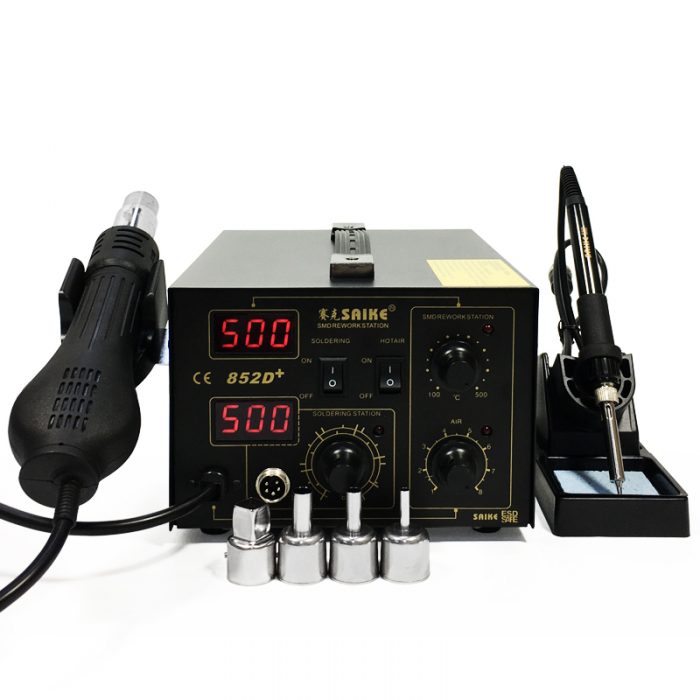 賽克SAIKE 852D+ 風(fēng)機(jī)型 熱風(fēng)拆焊臺(tái)二合一 穩(wěn)定款