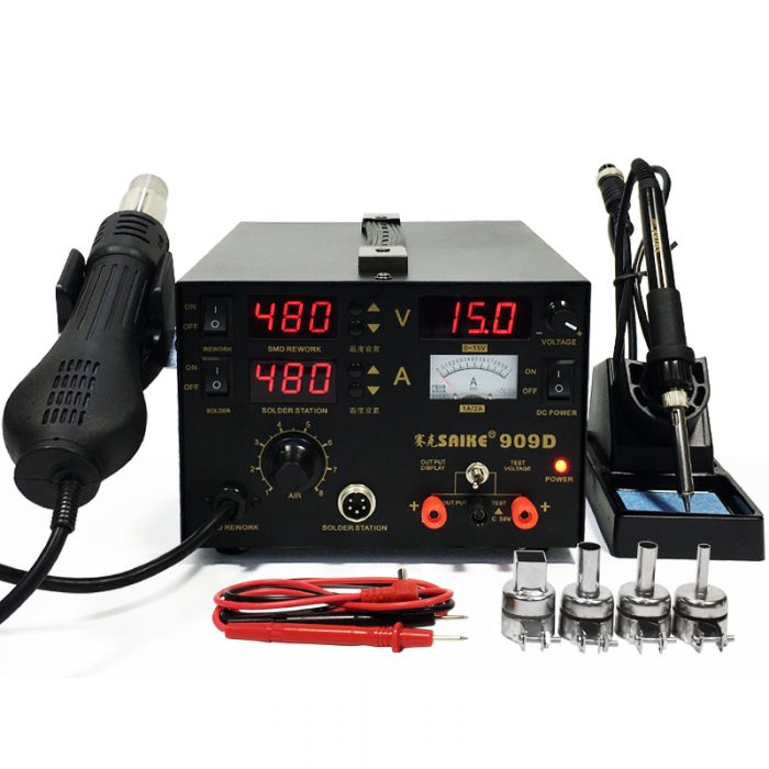 賽克SAIKE 909D 風機型 熱風拆焊臺三合一 直流穩(wěn)壓電源 15V 1A 穩(wěn)定款
